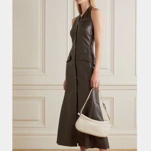 Nanushka brown faux leather  halter dress SIZE medium